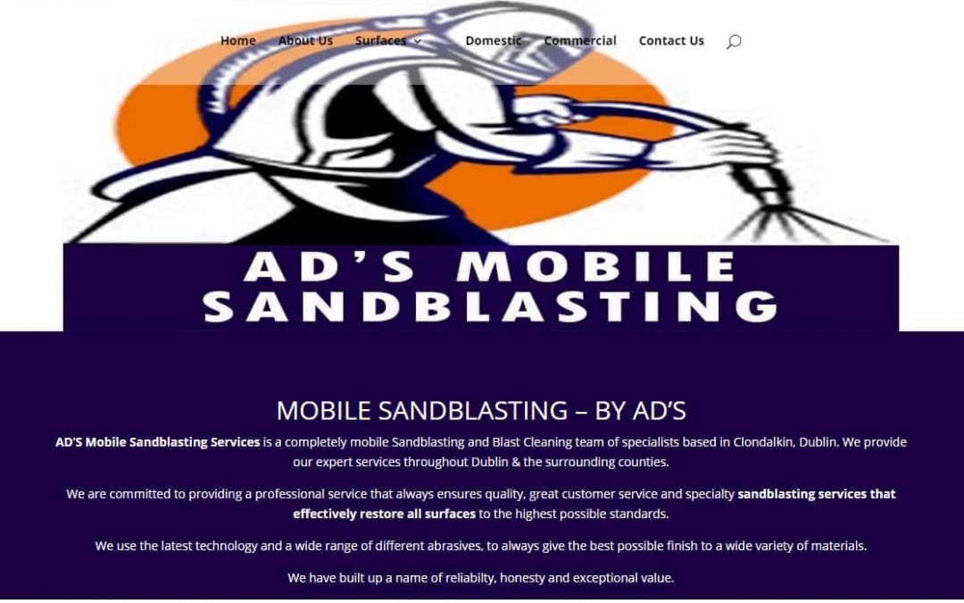 web design for sandblasting example