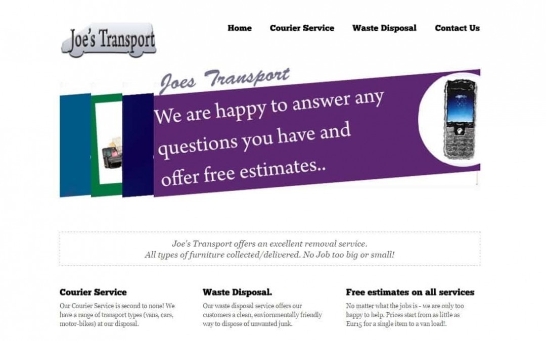 web design for transport companies by Arrow Design