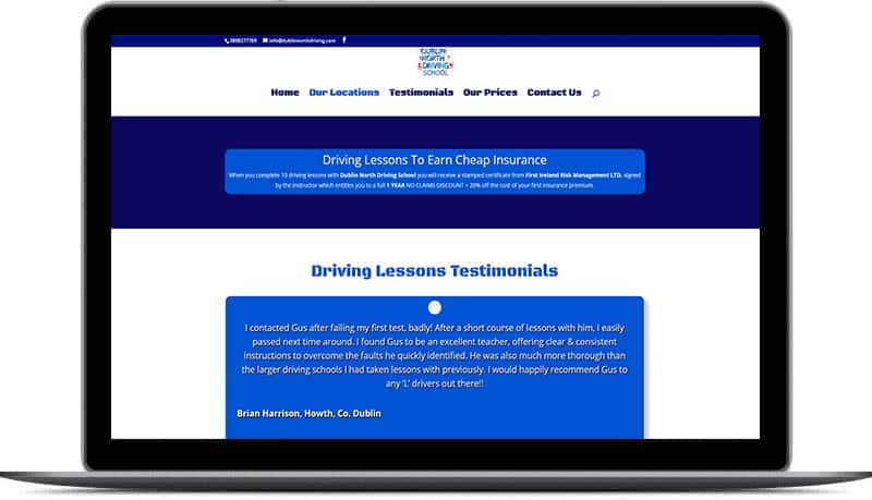 web design for driving instructors by Arrow Design