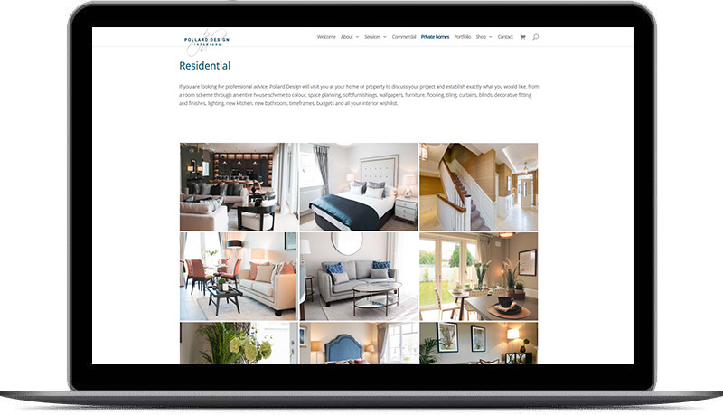 website design for interior design