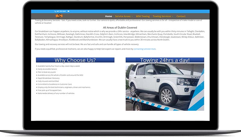 website design for towing services