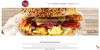 website design for The Bagel Factory food supplier