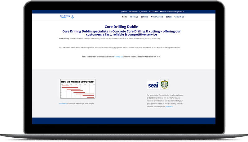 website design for core drilling