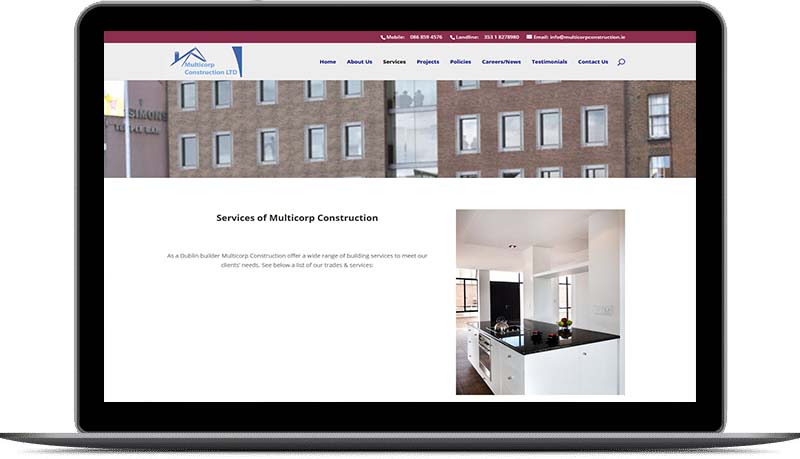 website design for building companies