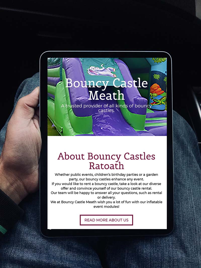 website design for bouncy castles meath