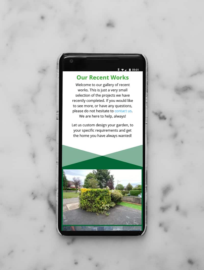 website design for landscaping services