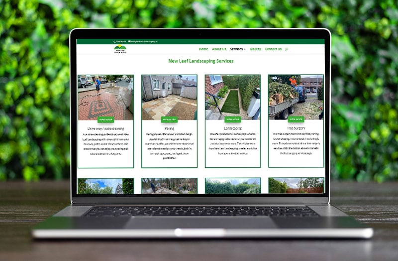 website design for landscaping services