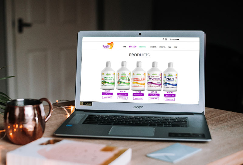 website design for supplements provider