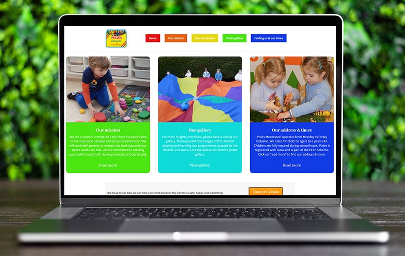 website design for a montessori school