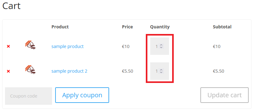 Hide Quantity on Cart Page