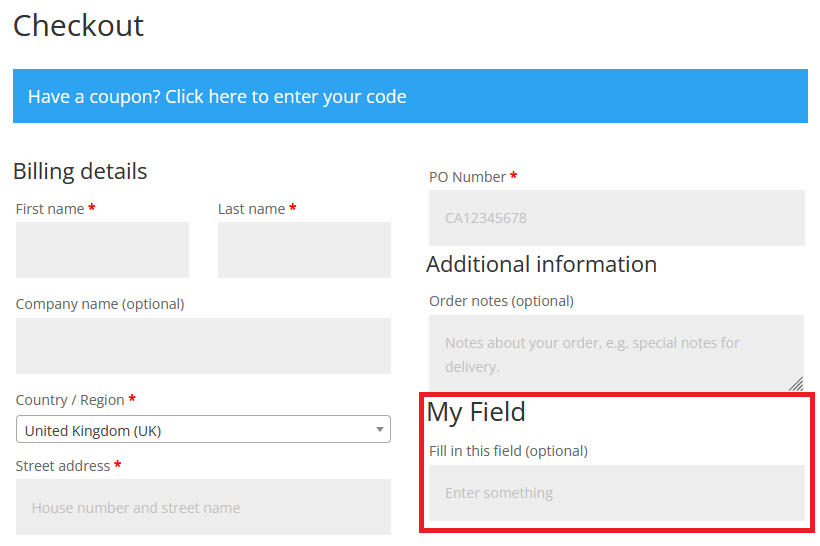 Show Custom Billing Checkout Fields by Product ID