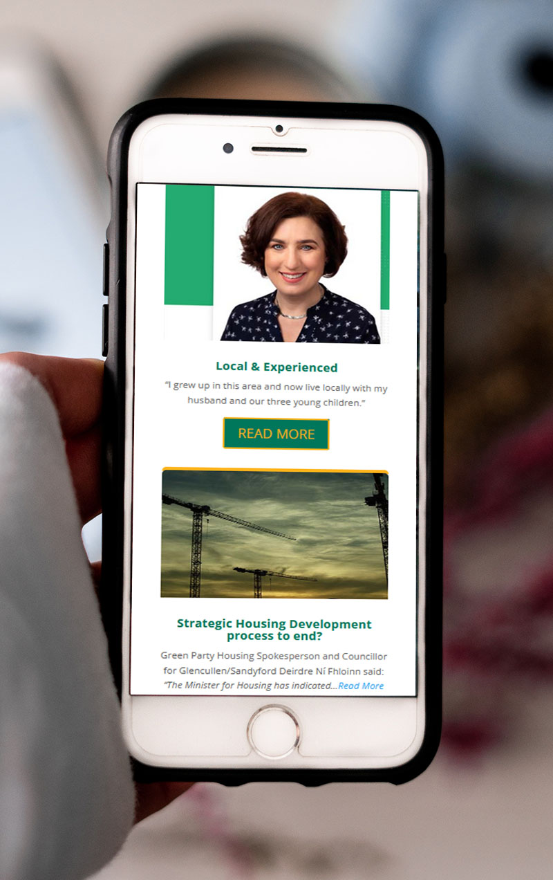 website design for a green party councillor