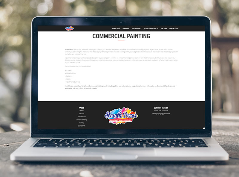website design for a painting company