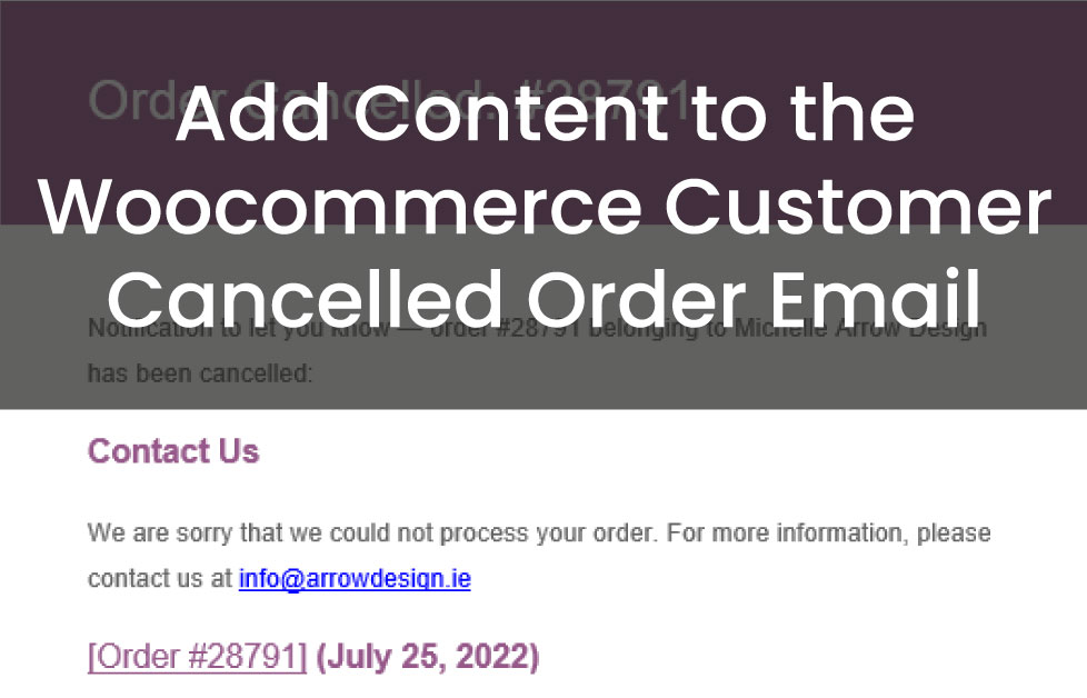 Add Content to the Woocommerce Customer Cancelled Order Email