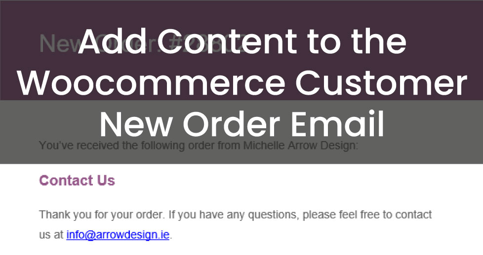 Add Content to the Woocommerce Customer New Order Email