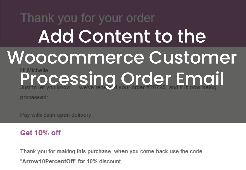 Add Content to the Woocommerce Customer Processing Order Email