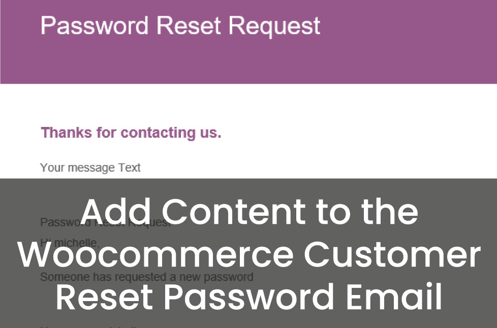 Add Content to the Woocommerce Customer Reset Password Email