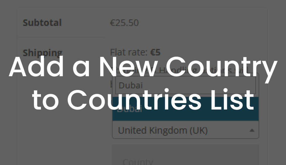 Add a New Country to Countries List