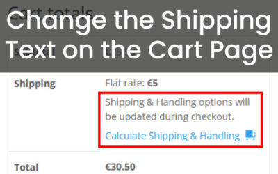 Change the Shipping Text on the Cart Page