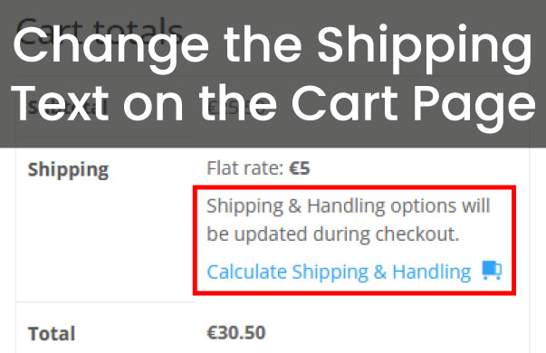 Change the Shipping Text on the Cart Page