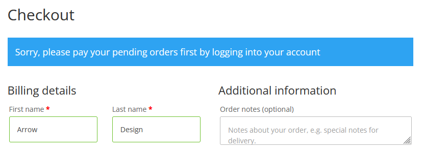 Deny Checkout if a User Has Pending Orders