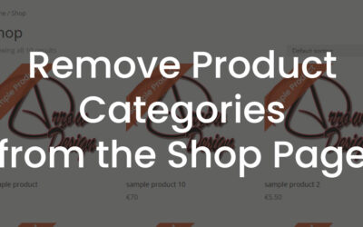 Remove Product Categories from the Shop Page