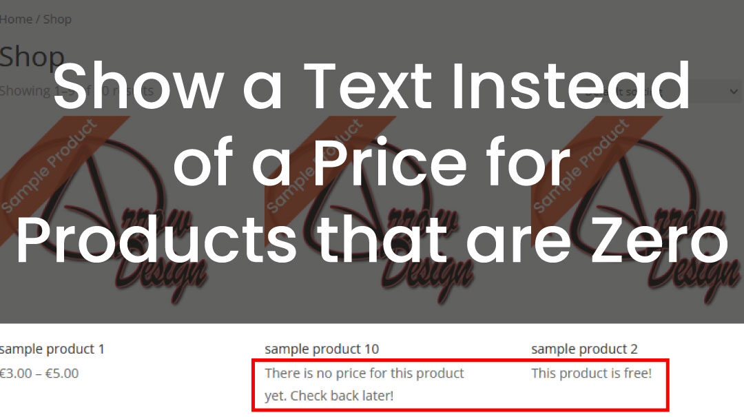 Show a Text Instead of a Price for Products that are Zero