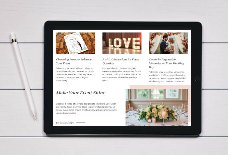 g-events-responsive-website website design for a green party councillor