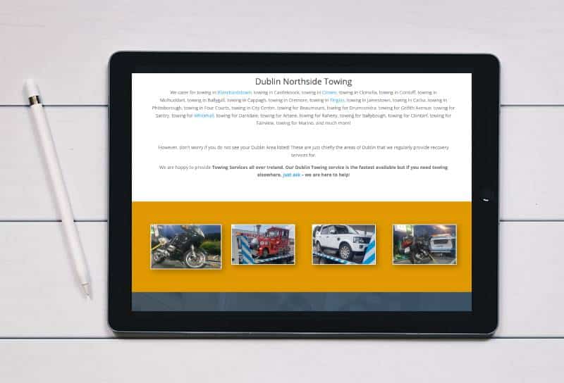 towing-irish-responsive-website website design for a green party councillor
