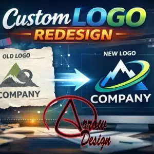 custom logo redesign by Arrow Design